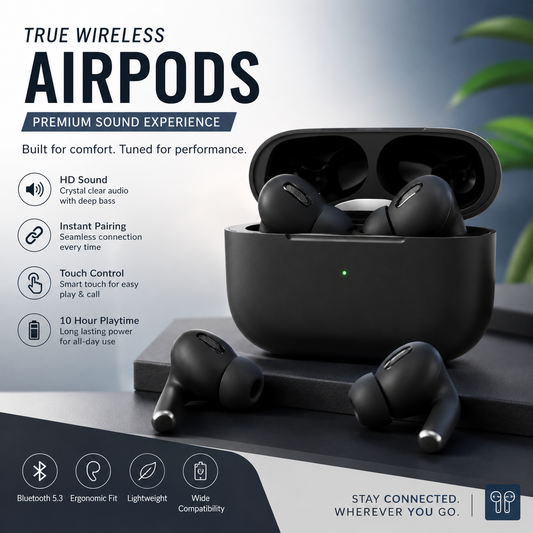 True Wireless Bluetooth Earbuds – HD Sound, Touch Control & 10-Hour Battery Life